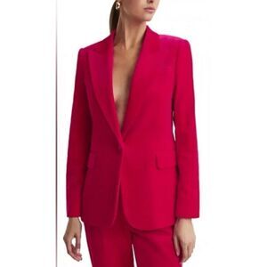 Reiss Rosa Petite Velvet Single Breasted Suit Blazer in Pink Size 10 / Néw